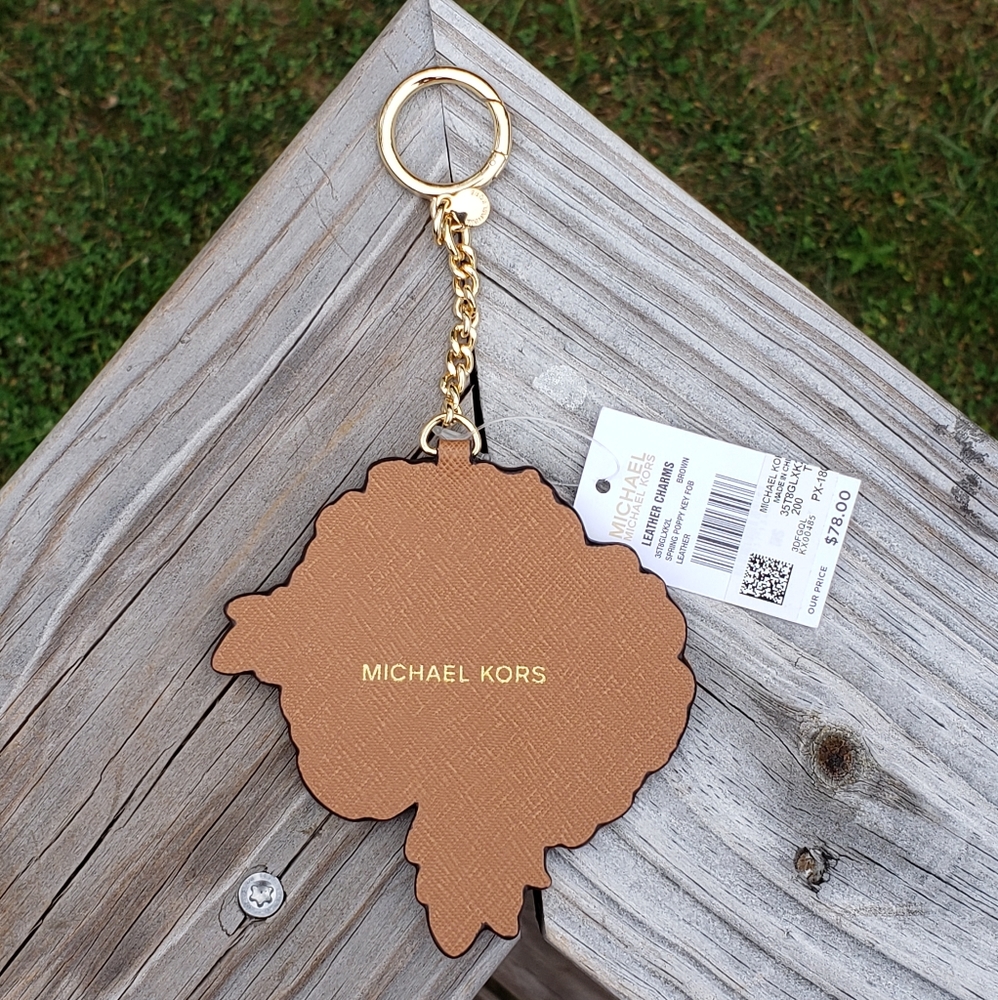 ⚠️LAST 1⚠️ Michael Kors Spring Poppy Key Fob Brown - Picture 2 of 2